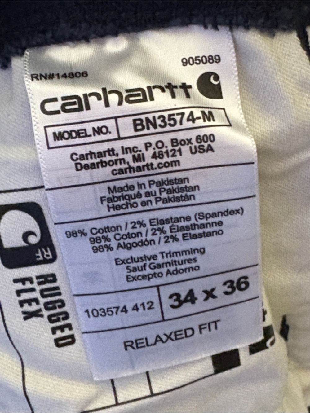 Carhartt Dark Navy Cargo Pants with Utility Pockets - Picture 7 of 7